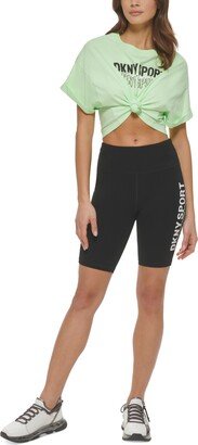 Sport Women's Mirror Logo-Print High-Waist Bike Shorts