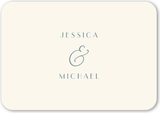 Enclosure Cards: Simple Sprig Wedding Enclosure Card, Blue, Signature Smooth Cardstock, Rounded