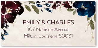 Wedding Address Labels: Gilded Flowers Address Label, Purple, Address Label, Matte