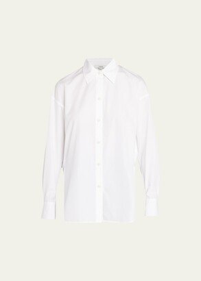 Convertible Button-Front Poplin Shirt