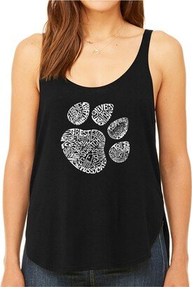 Women's Premium Word Art Flowy Tank Top- Cat Paw