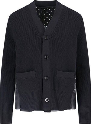Panelled Button-Up Cardigan