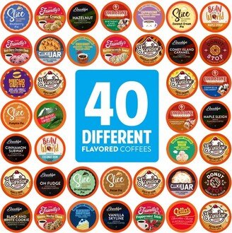 Two Rivers Coffee Two Rivers Flavored Coffee Pods Variety Pack for Keurig K-Cup, 40 Count
