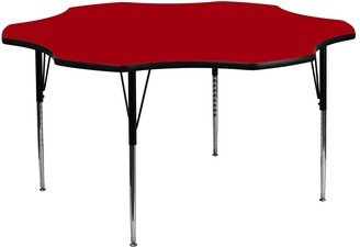 Lancaster Home 60'' Flower Thermal Laminate Activity Table - Adjustable Legs