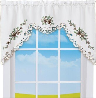 Collections Etc Embroidered Pinecone and Pine Branches Curtains