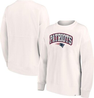 Women's Branded White New England Patriots Leopard Team Pullover Sweatshirt