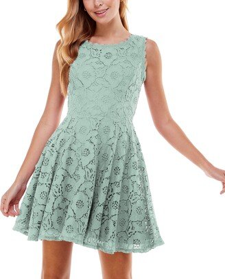 Juniors' Lace Fit & Flare Dress