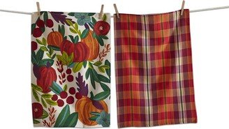 tagltd Harvest Pumpkin Dishtowel Set of 2