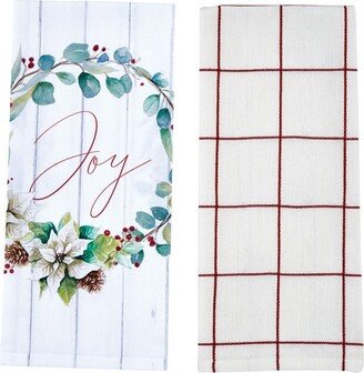 Park Designs Poinsettia Pine Poinsettia 2 Dishtowel Set