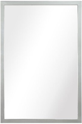 Contempo Polished Silver Stainless Steel Rectangle Wall Mirror