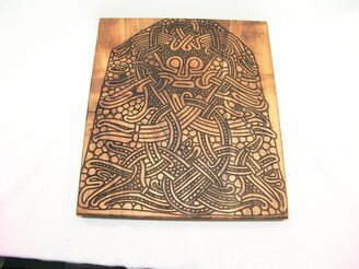 Viking Bar Top Serving Board With Njord. Lord Of The Sea