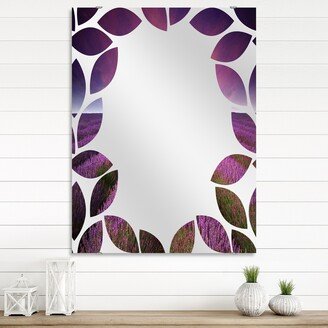 Designart 'Lavender Field Sunset with Single Tree' Floral Printed Wall Mirror