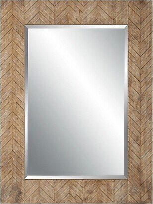 Hewson Natural Solid Wood With Chevron Pattern Mirror