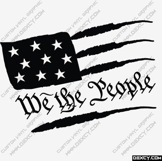 We The People USA Flag Vinyl Decal Sticker Custom Patriotic Stickers Outdoor Car Truck Boat Sign Business Window Door Wall