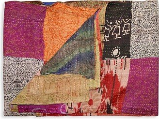 Kantha Silk Quilted Patchwork Throw