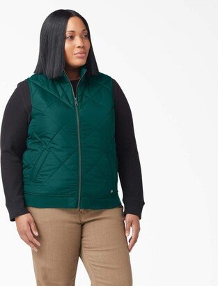 Women’s Plus Quilted Vest, Forest Green (FT), 3X