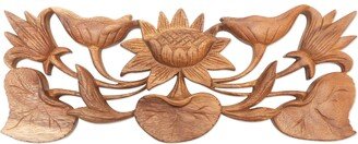 Handmade Lily Blossom Wood Relief Panel