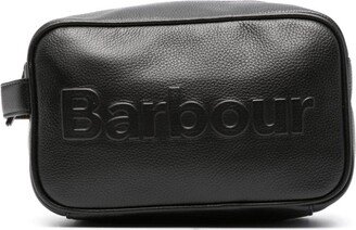 Logo-Embossed Leather Wash Bag