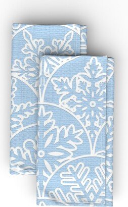 Cloth Napkins: Paper Snowflakes - Blue Cloth Napkin, Longleaf Sateen Grand, Blue
