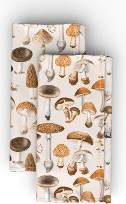 Cloth Napkins: Mushies - Sepia Cloth Napkin, Longleaf Sateen Grand, Brown