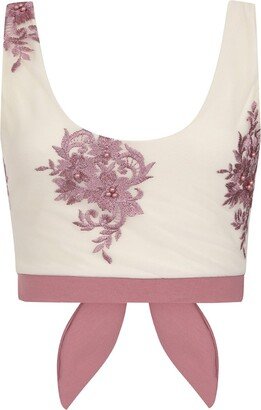 Sophie Cameron Davies Ivory Beaded Crop Top