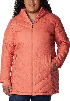 Plus Size Heavenly Long Hooded Jacket (Faded Peach) Women's Coat