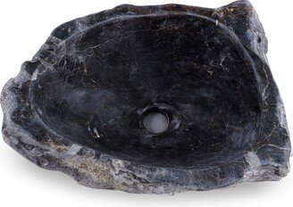 Natural Black Labradorite Stone Handmade Gemstone Vessel Sink For Bathroom Vanity & Powder Room