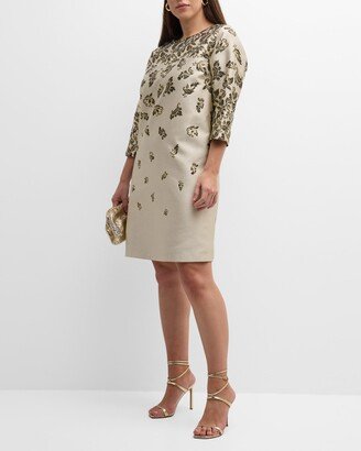 Plus Size Festive Flourish Jacquard Midi Dress