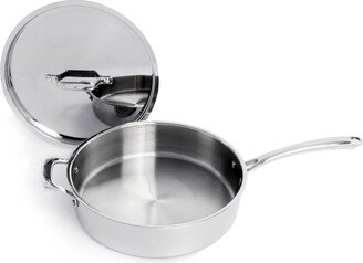 Professional 18/10 Stainless Steel Tri-Ply 4.6 Quart Saute Pan with Lid