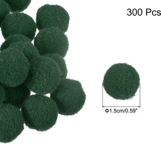 Unique Bargains Pom Felt Balls Fabric 1.5cm 15mm Dark Green for Craft Projects DIY 300 Pcs - Dark Green