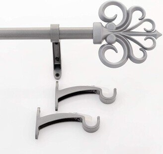 Deco Essential3/4 Inch Adjustable Curtain Rod for Windows & Doors Curtains with Decorative Finials & Brackets Set