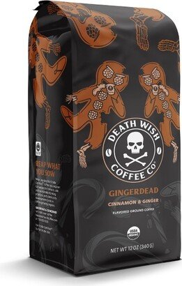 Death Wish Coffee Co Death Wish Gingerdead Medium Roast Cinnamon & Ginger Ground Coffee Fair Trade & Organic - 12oz
