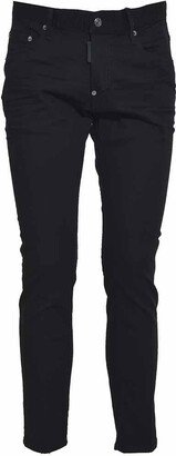 Black medium-waist Skater jeans