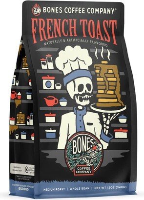 Bones Coffee Company French Toast Flavored Ground Coffee Beans Sweet & Buttery Flavor