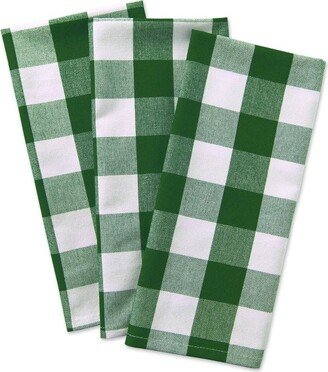 3pk Cotton Buffalo Check Dishtowels Green