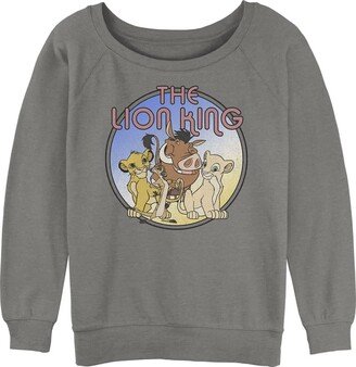 Women's Disney Lion King Group Junior's Raglan Pullover with Coverstitch