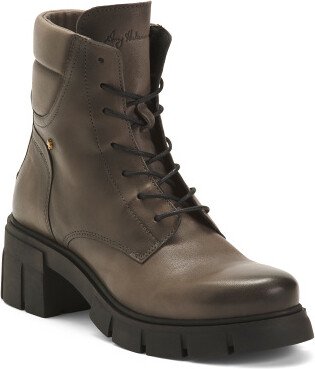 Leather Lace Up Booties for Women-AB