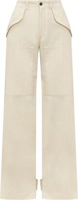 High Waist Straight-Leg Cargo Trousers