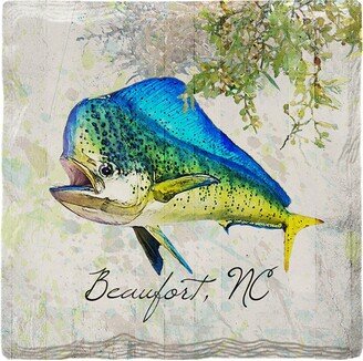 Beaufort, Nc Watercolor Dolphin Fish Drinking Coaster Set Har1