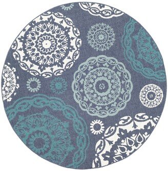 Alfresco Alf-9666 7'3 Round Area Rug, Indoor/Outdoor