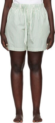 White & Green Striped Pyjama Shorts