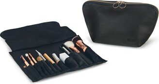 KUSSHI Signature Leather Makeup Bag w/ Organizer