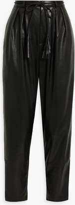 The Twisty Tie Bounce pleated faux leather tapered pants