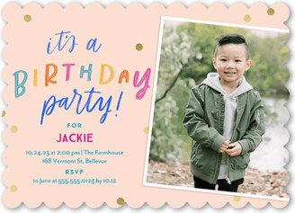 Boy Birthday Invitations: Cuteness Overload Birthday Invitation, Orange, 5X7, Matte, Signature Smooth Cardstock, Scallop