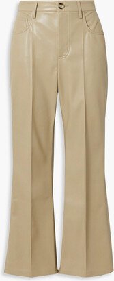 Zoey cropped vegan leather flared pants