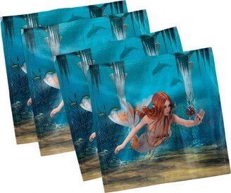 Mermaid Set of 4 Napkins, 12 x 12