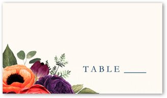 Wedding Place Cards: Blossom Burst Wedding Place Card, Blue, Placecard, Matte, Signature Smooth Cardstock