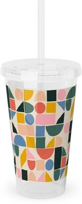 Travel Mugs: The Dog Ate My Ruler - Multi Acrylic Tumbler With Straw, 16Oz, Multicolor