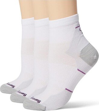 Run Zero Cushion Ankle Socks 3-Pack (White) Women's Crew Cut Socks Shoes