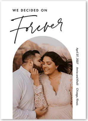 Save The Date Cards: Forever Decided Save The Date, White, 5X7, Matte, Signature Smooth Cardstock, Square